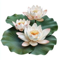 White background lotus bouquets.