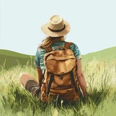 Woman in grass.