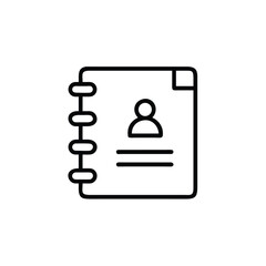 A notebook with person icon lines on address contact