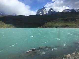 lake and mountains