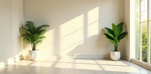 Serene Minimalist Room Soft Sunlight Bathes Calming Interior Ideal for Meditation, Relaxation, and Wellness Practices
