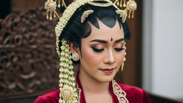 Traditional javanese wedding bride solo central java