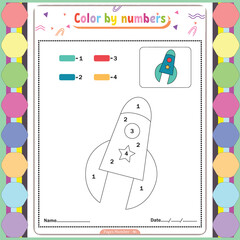 color by number activity book for kids