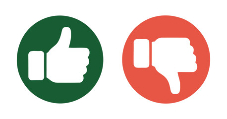 Thumbs Up and Down Icons in Green and Red Circles