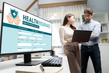 Health insurance web site brisk registration system for easy form filling