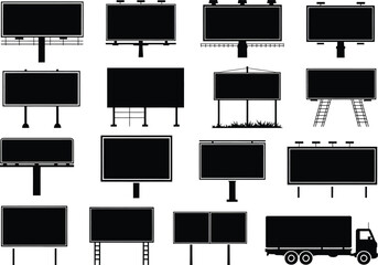Various Billboard and Truck Advertising Silhouettes