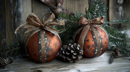 Rustic holiday greeting card.