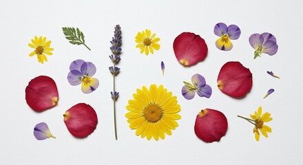 Farbenfrohe Blumen sanft arrangiert weisses Hintergrund zarte Lichtwirkung. AI Generated