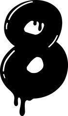 Dripping Font Number 8