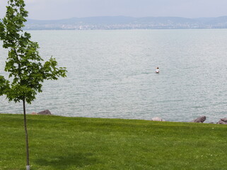 Person Wading in Lake Balaton