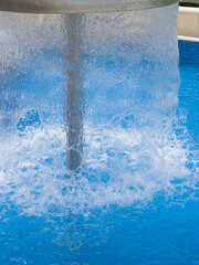 Close-up of Cascading Pool Fountain