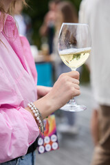 Elegant Woman Holding Wine Glass	