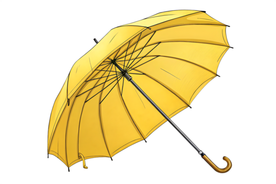 Yellow umbrella transparent Generated AI