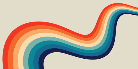abstract retro rainbow vibrant line background