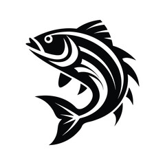 Tribal Style Bass Fish Tattoo Icon