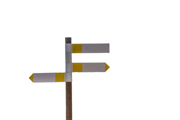 Signpost with informative arrows