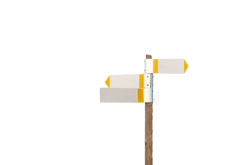 Signpost with informative arrows