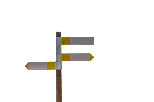 Signpost with informative arrows