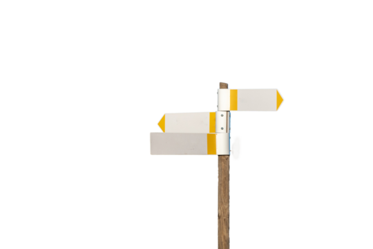 Signpost with informative arrows - Powered by Adobe