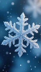 Stunning Close-Up of Intricate Snowflake Patterns Delicate Ice Crystals Showcase Winters Beauty and Symmetry, Perfect for Holiday or Nature Designs