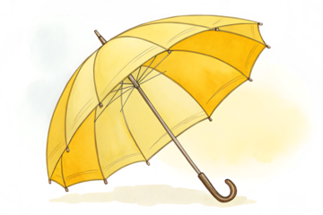 Yellow umbrella transparent Generated AI