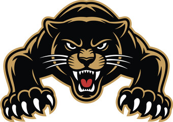 Fierce Black Panther Logo with Sharp Claws