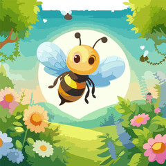 Funny Bee Character – Vector Insect Art