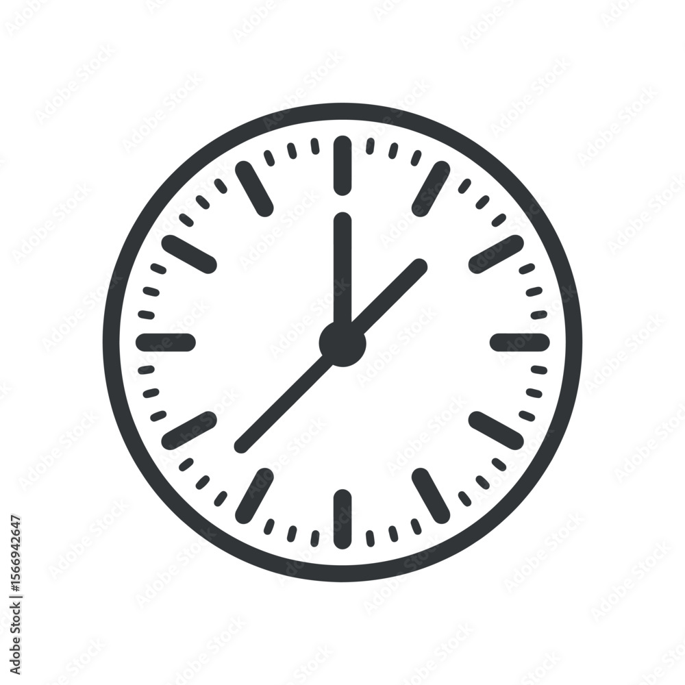 Poster simple clock icon showing time
