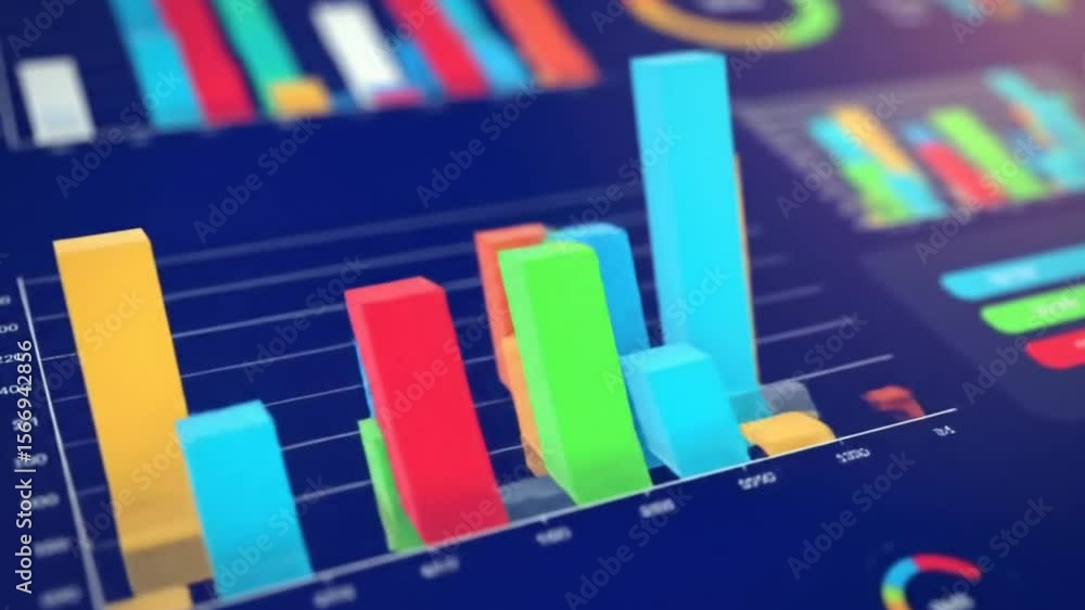 Aufkleber dynamic animated bar graph visualization showcasing data analysis and statistical trends