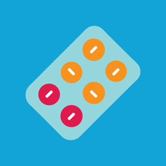 Multivitamin Blister Pack Icon with Pills Inside