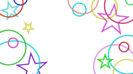 Abstract frame with 3D geometric ornament on transparent background