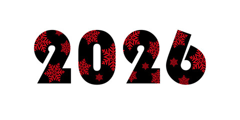 2026  number with snowflakes pattern , png