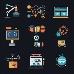 nezzzuko0_Business_automation_icon_collection_set._Containing_p_cccc9069-ed66-4c0b-9120-d72fec2840d3.eps shows Business Automation Icons Streamlining Processes with Technology