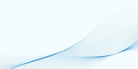 Blue Wave Line Abstract Background Template for Business or Technology Banner