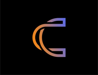 Modern gradient letter c logo