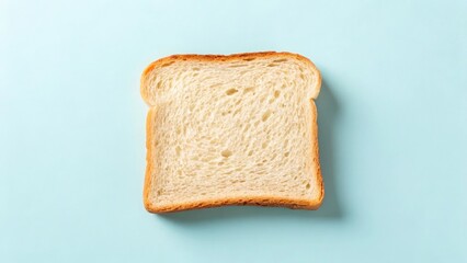 A single slice of bread isolated on white background