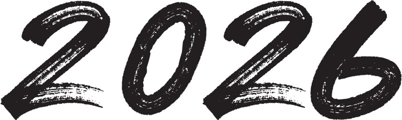 Happy New Year 2026 - hand drawn, best style, vector