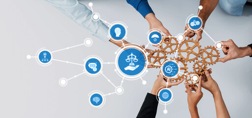 Engaging visual of hands working together, symbolizing teamwork and ethical decision-making....