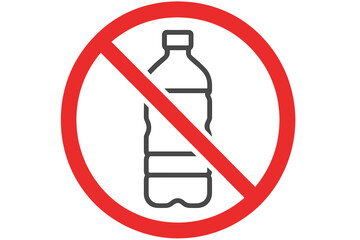 Vector Illustration of No Plastic Bottle Symbol