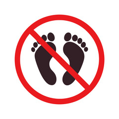 No footprints icon vector SVG without background