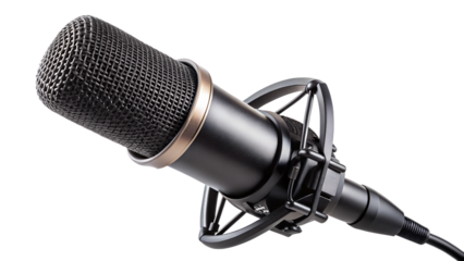 A professional microphone isolated on transparent background