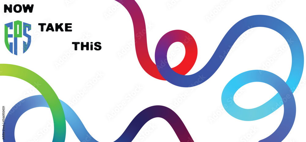 Poster vibrant abstract lines on a dark background. this image features a dynamic composition of colorful, 