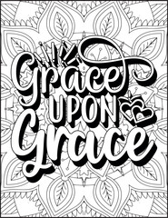 Bible Verse Quote Coloring Page for Adults. Christian Quote Coloring Page