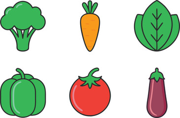 Healthy Vegetables Clipart Set for Nutrition and Cooking Designs. Fresh Vegetables Clipart Collection for Recipe and Menu Projects. Colorful Vegetables Clipart for Healthy Food and Wellness Graphics