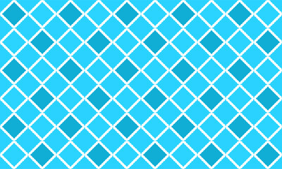 Green blue plaid fabric texture, blue diamond with white border checkerboard repeat pattern, replete image, design for fabric printing, rhombus