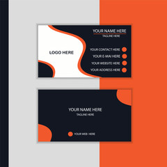 organic shape business card design used two primary color with one extra color 