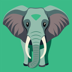 
Cute simple elephant cartoon isolated
