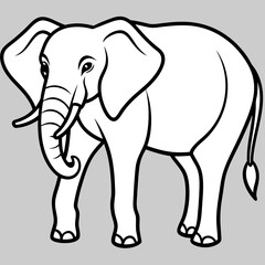 
Cute simple elephant cartoon isolated
