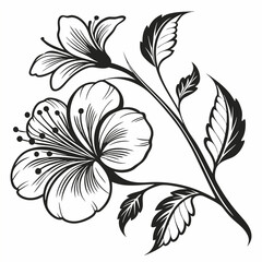 Background with flowers art illustration flower line