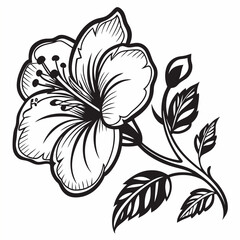 Background with flowers art illustration flower line